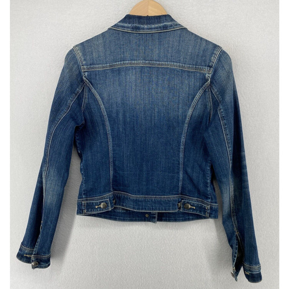 ARTICLES OF SOCIETY Jacket Womens M Trucker Jean Denim Cropped Button Front Blue - Picture 2 of 16